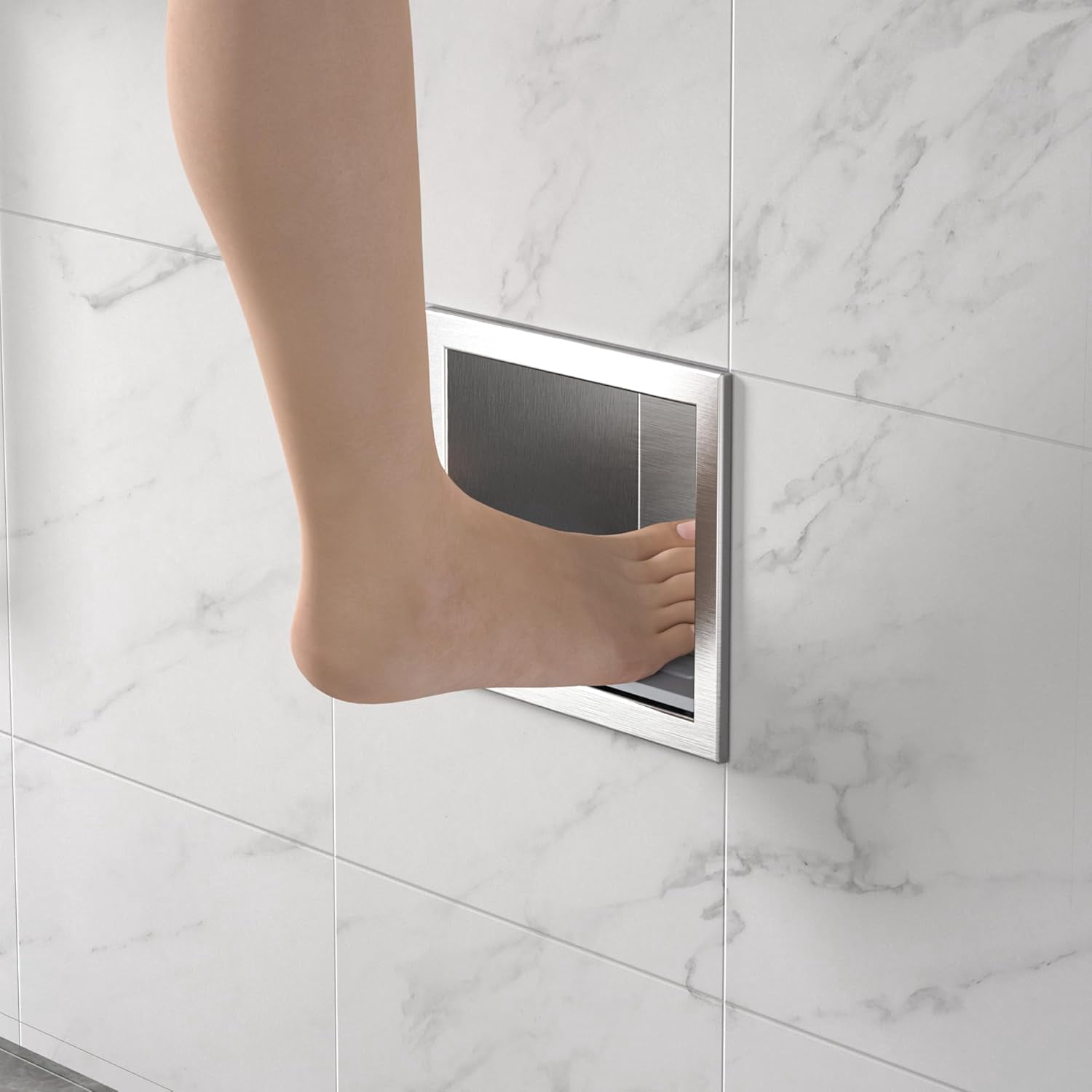 Logmey 12" W X 12" H Stainless Steel Wall Niche Bathroom Shower Niche No Tile Rectangular Recessed Niche Owpq1662