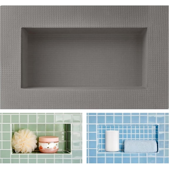 Shower Niche Insert Tile Ready 12"x6" Inner Size 16"x10" Outer Size 4" Depth