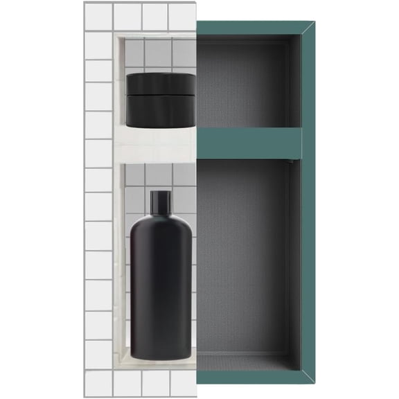 Shower Niche Insert Tile Ready, 14x22 Inches, Recessed Wall Niche, Shower Inserts Kit for Bathroom Wall, Recessed Shelf Insert, Lightweight, Grid Surface for Easy Tile Application, Rectangle