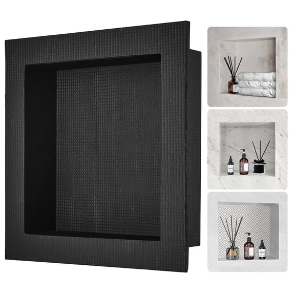 Shower Niche Ready for Tile 16" x 16", Single Shelf Organizer, Square Corners Wall-inserted Niche Recessed, Sealed Protection Modern Soap Storage Niche for Shower Bathroom