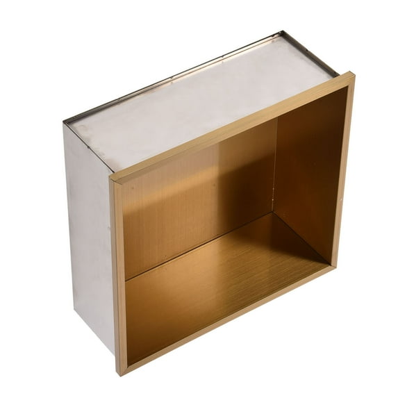 Shower Niche Recessed Shower Shelf 304 Stainless Steel Insert Storage Shelf for Bathroom SuppliesSingle Grid Ti Gold Brushed