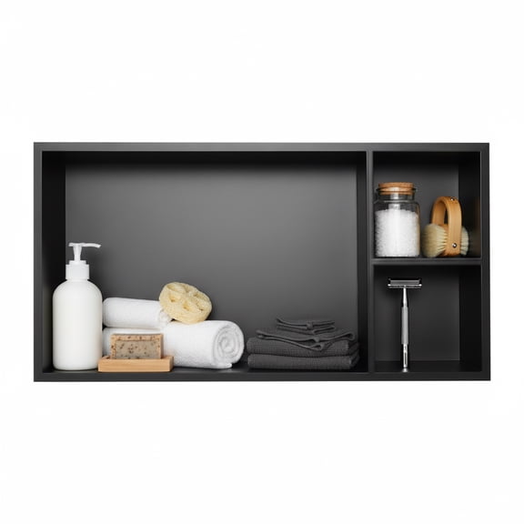 Shower Niche, Wall Niche with Shelf, Recessed Niche for Bathroom Storage 24*12*3.94in Black