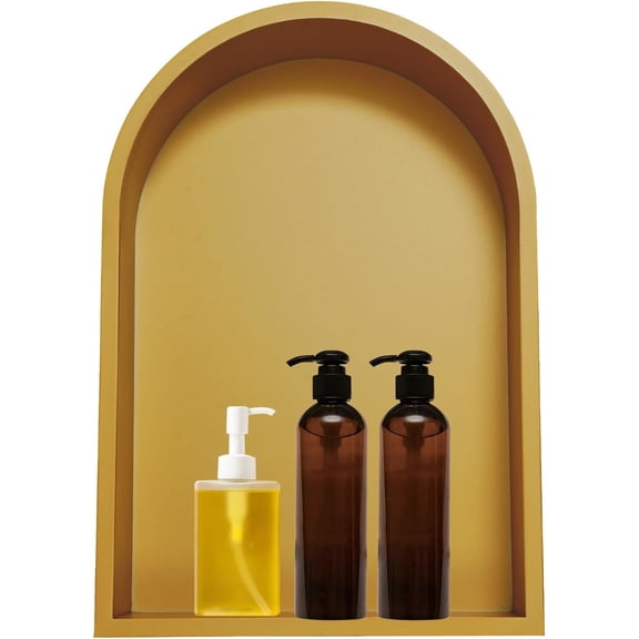 Shower Niche for Bathroom Storage 13.1" x 3.9" x 19" 304 Stainless Steel Shower Niche for Shower Wall Recessed Wall Niche Arched Gold