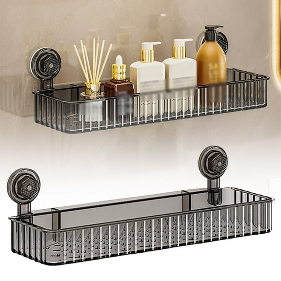 Shower Organizer Suction Shower Rack Shower Shelves Bathroom Caddy Organizer Corner Shower Caddy Shower Suction Shelf Bathroom Shower Caddy Suction Cup Shower Shelf Shower Cady 15.5 Inch Gray