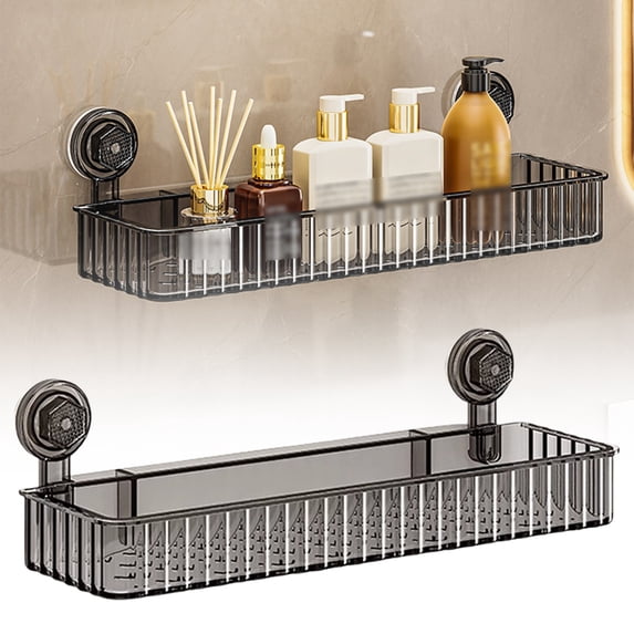 Shower Organizer Suction Shower Rack Shower Shelves Bathroom Caddy Organizer Corner Shower Caddy Shower Suction Shelf Bathroom Shower Caddy Suction Cup Shower Shelf Shower Cady 15.5 Inch Gray