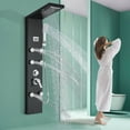 thumbnail image 1 of Shower Panel Tower with Rain&Waterfall Shower Head 6 Body Jets Stainless Steel, 1 of 11