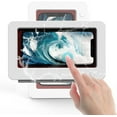 thumbnail image 1 of Shower Phone Holder Waterproof 360° Rotation Shower Phone Case HD Touch Screen Wall Mount up to 6.8inch for Cell Phones iPhone 11 12 Pro XR XS MAX Samsung Galaxy S21, White, 1 of 6