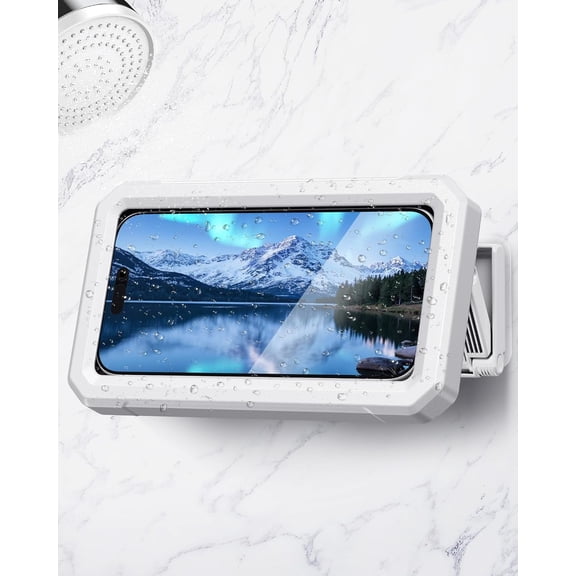 Shower Phone Holder Waterproof - 480 Rotatable Retractable Adjustable Case for Bathroom Accessories Wall Mount iPhone 17/16 Pro Max, S25 Ultra,4-7" Cellphones