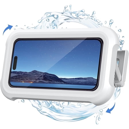 Shower Phone Holder Waterproof - 480° Rotatable Retractable Adjustable ShowerCase Holder, Bathroom Wall Phone Mount Stand Water Proof Anti Fog Case, Accessories for 4-7" Cellphones