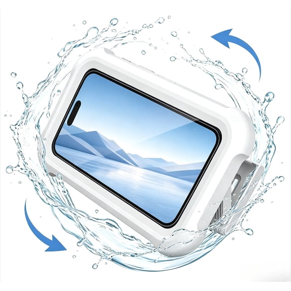 Shower Phone Holder Waterproof - 480° Rotatable Retractable Adjustable Shower iPhone Case Holder, Bathroom Wall Phone Mount Stand Water Proof Anti Fog, iPhone Accessories for 4-7" Cellphones