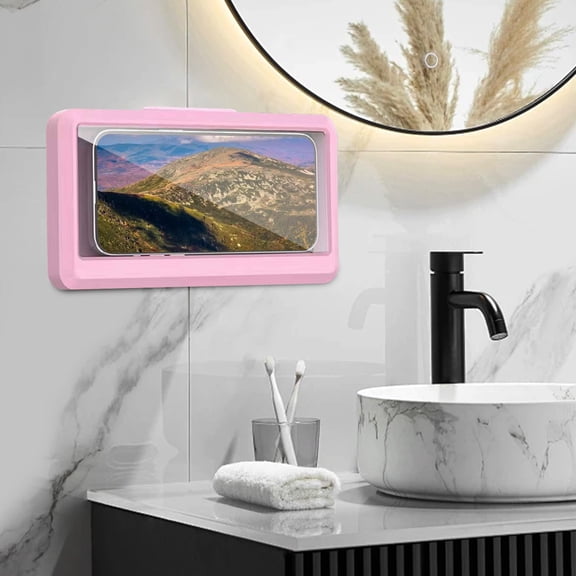 Shower Phone Holder Waterproof 480 Rotation Phone Stand Case Mount for Bathroom Batheub Kitchen Wall Mirro Compatible with iPhone 15 14 13 12 11 Plus Pro Max XS XR up to 6.8" Cell Phone