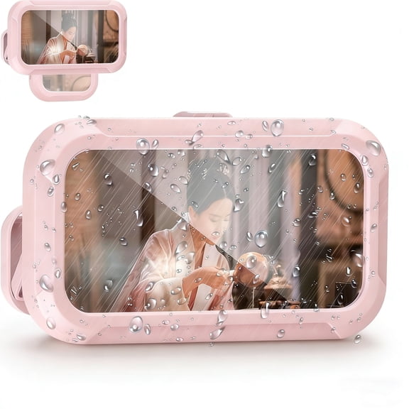 Shower Phone Holder Waterproof Case with 360°Rotation,Angle Adjustable Punch-Free High-Sensitivity Touch Screen for Shower Wall Mirror Kitchen for 4''-6.8'' Universal Smartphone