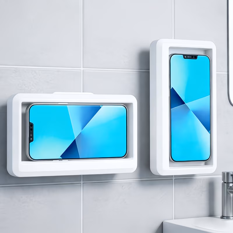 Shower Phone Holder Waterproof IPX6 Bathroom Wall Mount with 360 Rotation & Sensitive Touchscreen, Universal Fit for iPhone and Smartphones (4-7 inch)