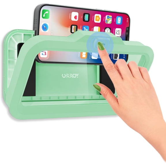 Shower Phone Holder Waterproof One-Touch Open Shower Phone Case Anti-Fog & Sensitive Touchscreen Bathroom Wall Phone Mount Stand Universal Fit for iPhone & Smartphones Gift for Men Women Green