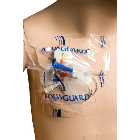 Shower Protection 4 x 4 Sheet, Self-Adhesive Moisture Barrier, Made Without Latex, Wound Cover for Showering, 5 Sheets per Package, Home Medical Supplies
