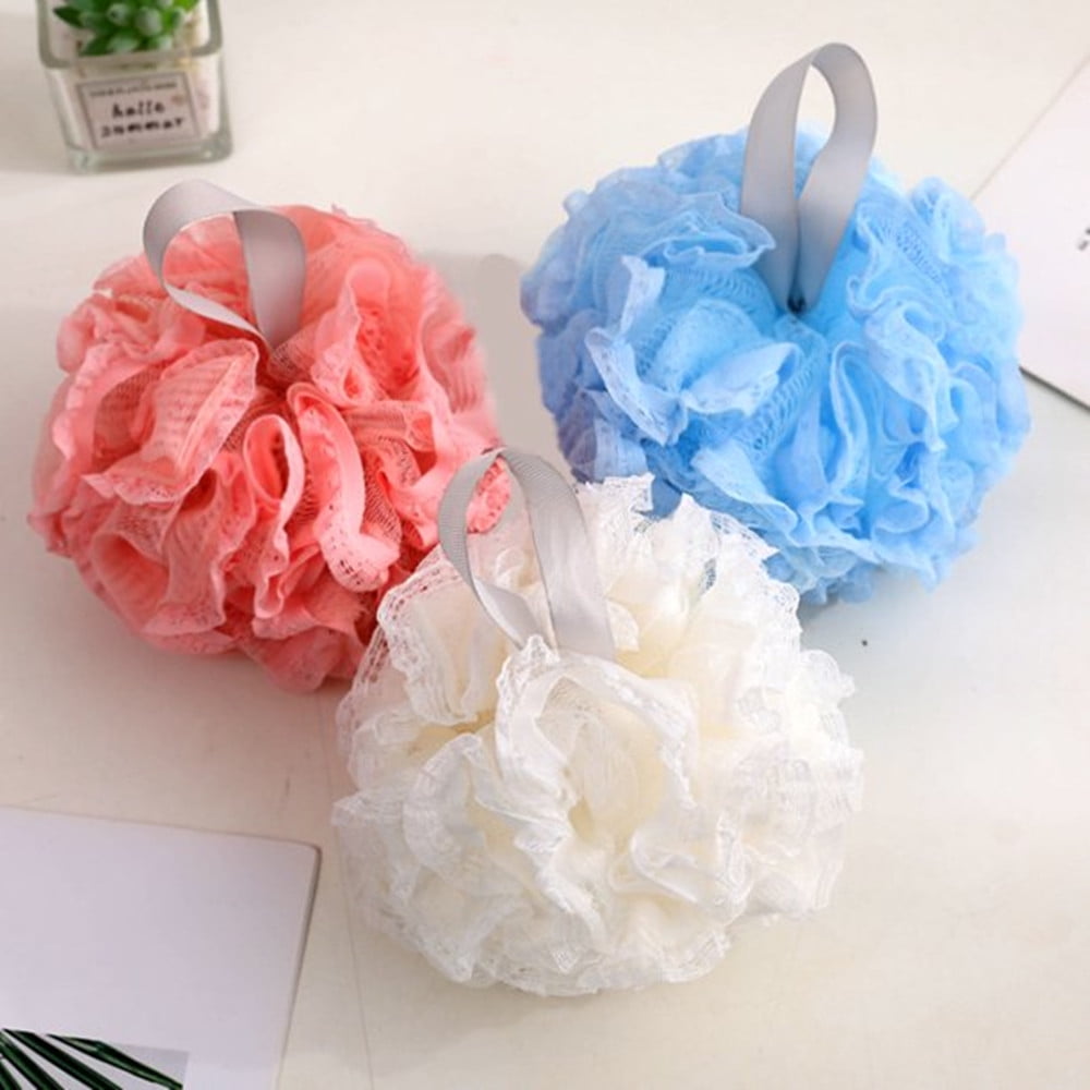 Shower Puff 3 Pack Back Bath Sponge Shower Loofahs Pouf Ball Mesh Bulk