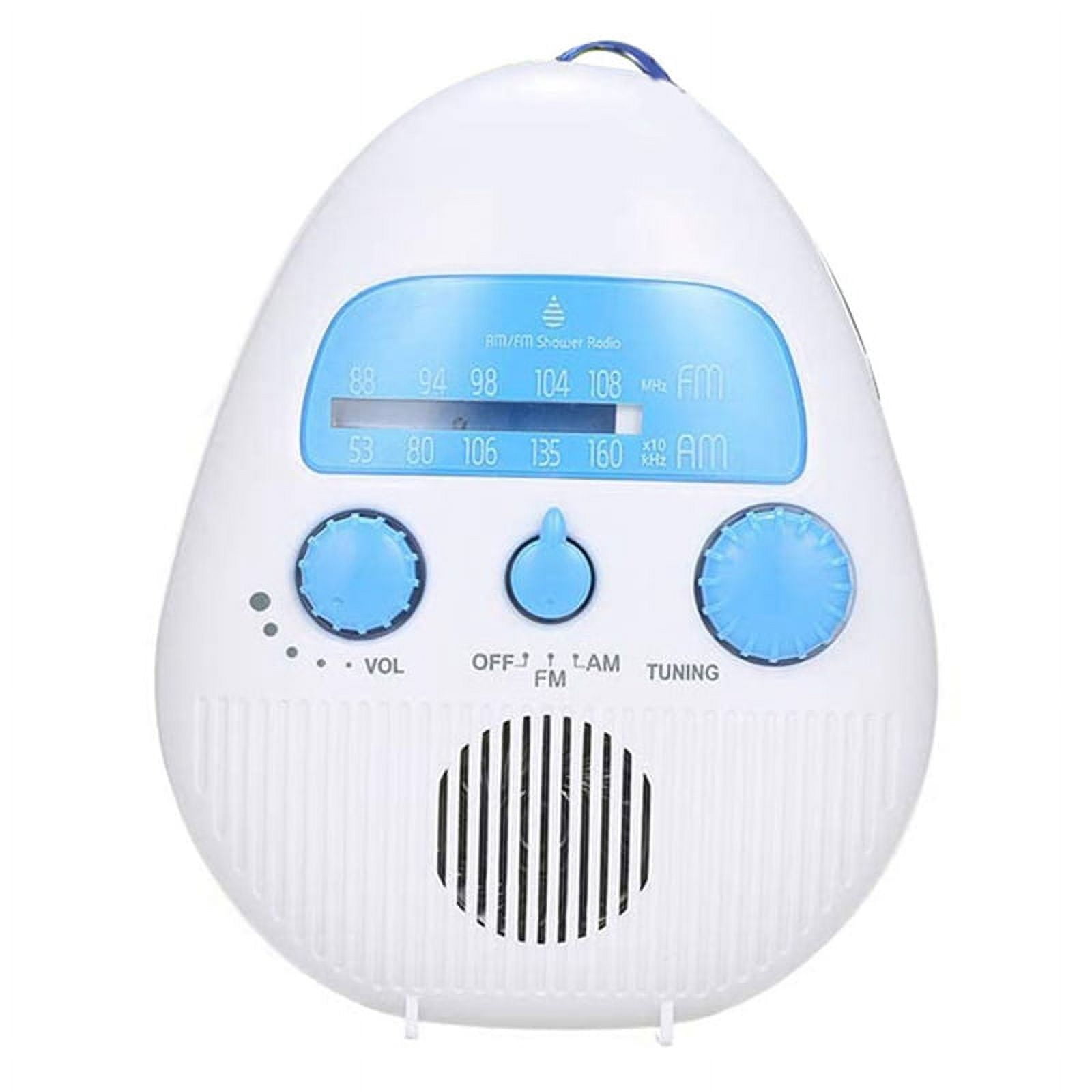 Shower Radio, Portable AM/FM Radio Waterproof Audio Speaker Bathroom Shower Radios Bathroom