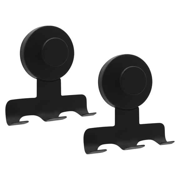 Shower Razor Holder 2 Pack,Heavy-Duty 7KG Suction Cup Razor Holder for Shower,Razor Hooks for Shower,Powerful Vacuum Suction Hooks for Razor,Towel,Loofah,Damage-Free Metal Shower Hooks (Black)