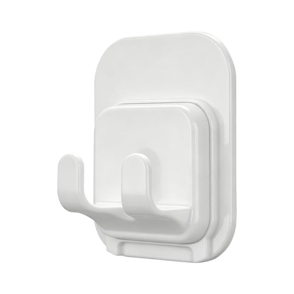 Shower Razor Holder,Adhesive Bathroom Hook,Utility Storage Hanger,ABS Heavy Duty No Drill Self Adhesive Wall Mounted Rack Compact Holder for Shaver Towel Robe Loofah Bathroom Kitchen,White