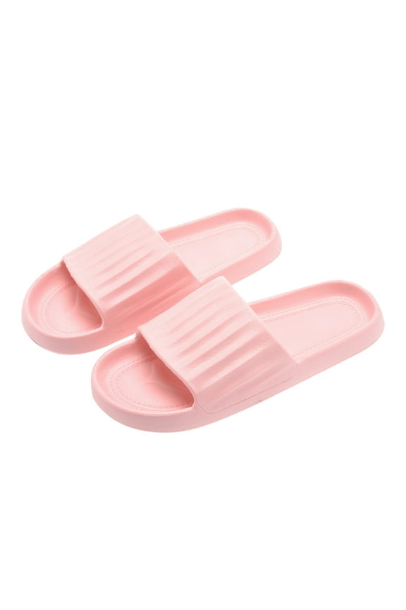 Shower Sandals for Women Slip On Indoor Slippers for Men Lightweight Bathroom Slide Soft Non-slip Waterproof Shoes for Bath,Pool,Beach Pink Women Sandal