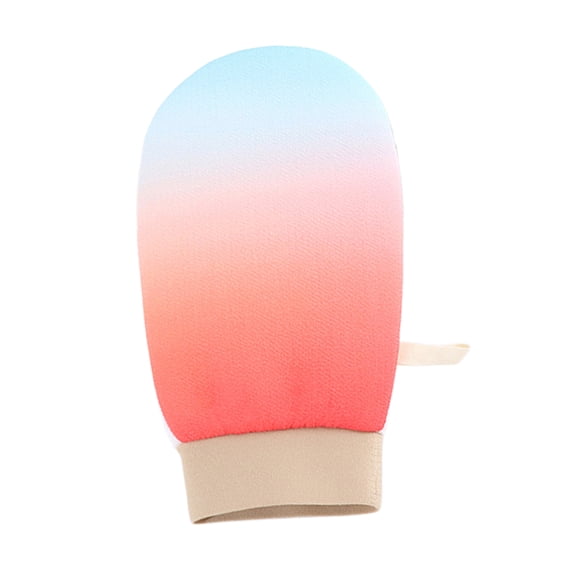 Shower Scrubber Glove Gradient Body Scrub Bath Mitt with Drying Loop, Soft Sponge Mitt for Bathroom and Post Workout Wash