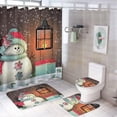 thumbnail image 1 of Shower Sets for Bathroom, Wood and Green Leaves Pattern Printed on Bathroom Decor Sets with Shower Curtain sets and Rugs, Suitable for Small Bathroom Gym Guest Bath, 72 x 72 inches, 1 of 8