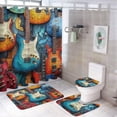 thumbnail image 1 of Shower Sets for Bathroom, Gold Leaf Pattern Printed on Cute Shower Curtain Sets with Rugs, Perfect for Bathroom Hotel Dorm Spa Home, 72 x 72 inches, 1 of 8