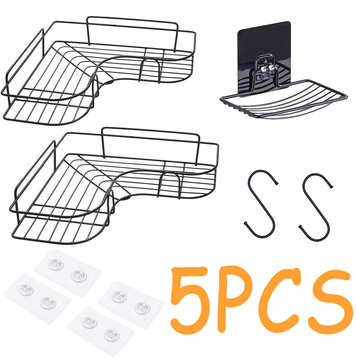 Shower Shelf Holder Bathroom Holder Corner Shower Caddy for Kitchen Bathroom Shower Storage 5PCS