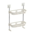 thumbnail image 1 of Shower Shelves Bathroom Storage Rack Floor Standing 2-Layer Storage Rack Bathroom,Solid Structure and Strong Load-Bearing Capacity,13.39x24in(White), 1 of 6