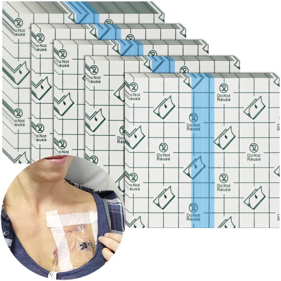 Shower Shield Waterproof Catheter Cover,Dialysis Line Protector,Transparent Non-Adhesive Film Dressing for Showering,Bathing,Wound Care&Medical Port Protection wound seal parches para tatuajes 30PC
