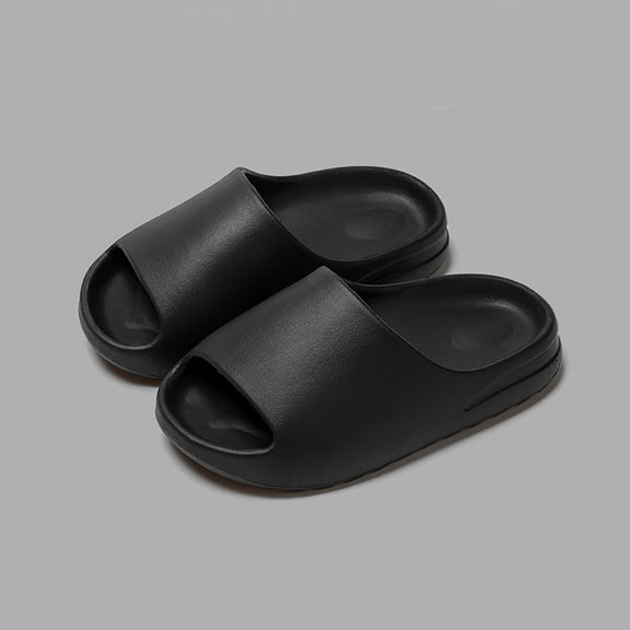 Shower Shoes for Kids Ages 8 and 14 Girl's Ruffle Single Band Slides Slippers PU Leather Open Toe Slip on Slippers Girls Sandals Size 1 Kids Flip Flops Size 13