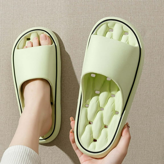 Shower Shoes Men Quick Drying Women Shower Sandals Non- House Slippers (Green 7)