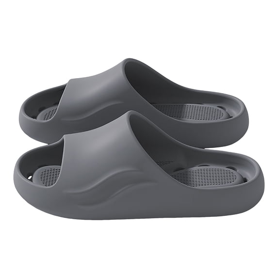 Shower Shoes Nonslip Slide Sandals for Women Men Quick Drying Lightweight House Slippers for Bathroom Pool with Drain Holes Gray Size 10