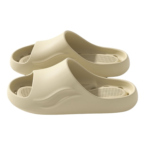 Shower Shoes Nonslip Slide Sandals for Women Men Quick Drying Lightweight House Slippers for Bathroom Pool with Drain Holes Khaki Size 6