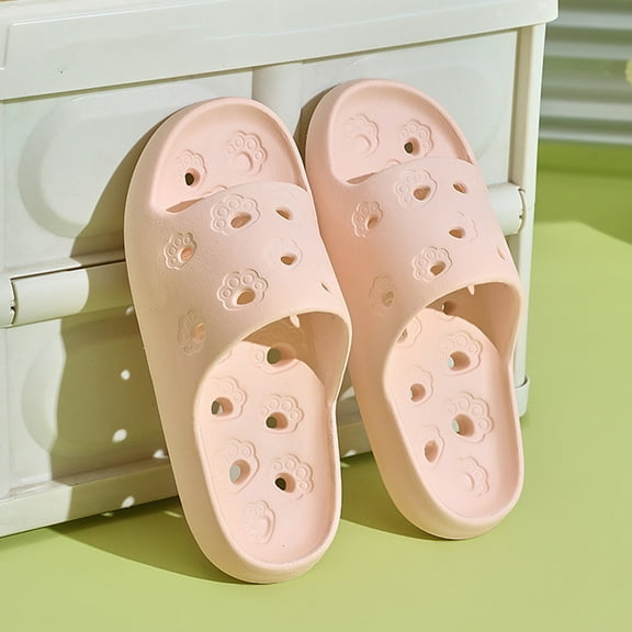 Shower Shoes Quick Drying Slippers for Women, Non House Shoes Bathroom Slippers Soft Platform Sandals