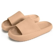Shower Shoes Slides Sandals Women Men House Slippers, Size W 10-11, M 8.5-9.5, Beige 42-43