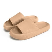 Shower Shoes Slides Sandals Women Men House Slippers, Size W 8.5-9.5, M 7-8, Beige 40-41