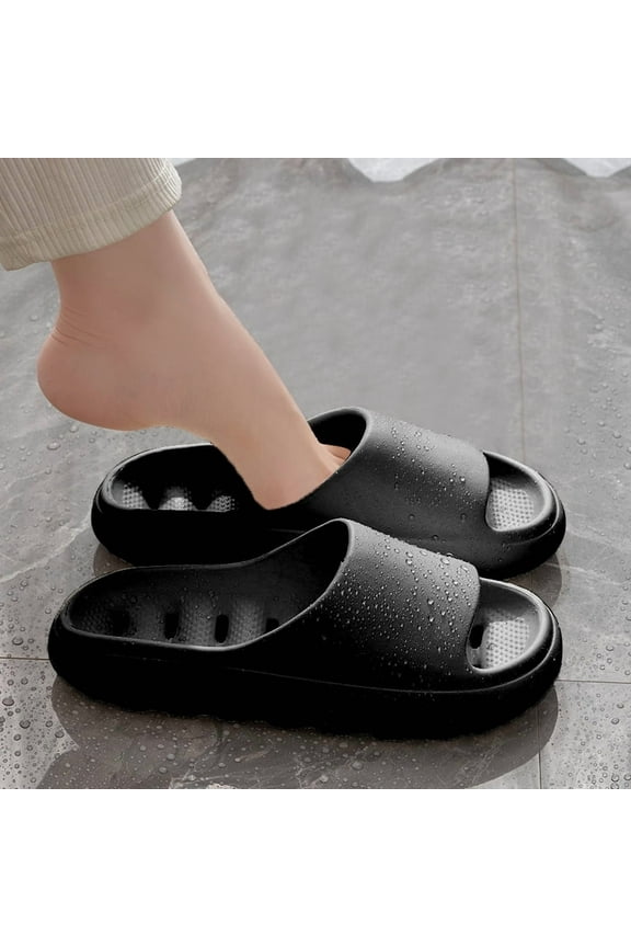 Shower Shoes for Women & Men - Non-Slip Pool Slides with Soft Cushion & Arch Support - Quick-Drying Bath Slippers with Drain Holes,  6-7 Women/4.5-5.5 Men