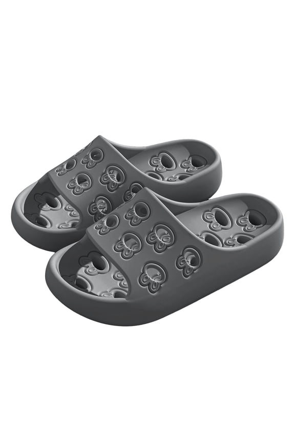 Shower Shoes for Women Men with Drain Holes Nonslip Quick Drying Pool Slides Lightweight Cloud Slippers Sandals Dark Gray Size 7.5