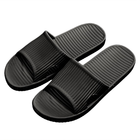 Shower Shoes for Women Soft Lightweight Quick Drying Nonslip House Slippers Slip on Beach Slides Sandals Black Size 10