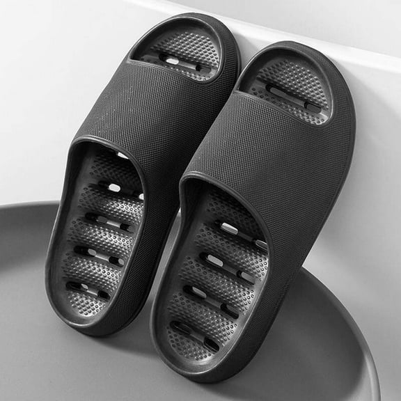 Shower Shoes for Women and Men with Drain Holes Massage Slide Sandals Anti-Slip Pool Slides Spa Slippers (Black 45)
