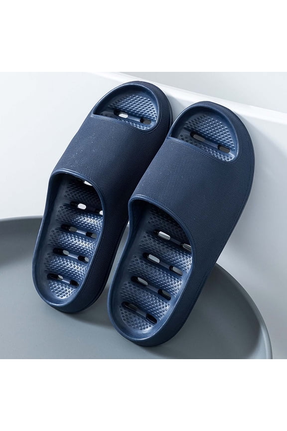 Shower Shoes for Women and Men with Drain Holes Massage Slide Sandals Anti-Slip Pool Slides Spa Slippers (Navy 43)