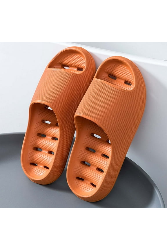 Shower Shoes for Women and Men with Drain Holes Massage Slide Sandals Anti- Pool Slides Spa Slippers (Orange 39)