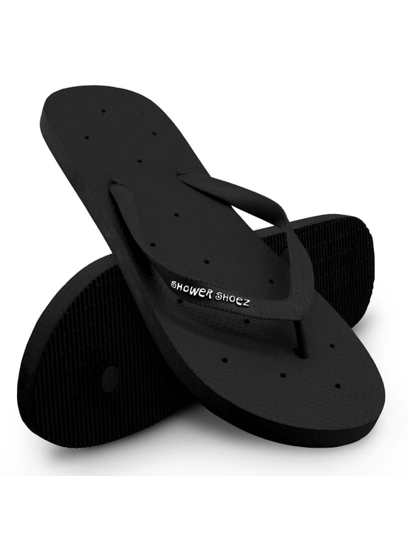 Men’s lightweight and stylish Non-Slip Flip Flops, Quick-Drying, Gyms, Dorms, Pools Black, 8/9