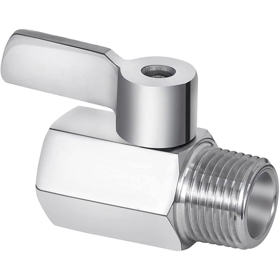 Shower Shut Valve, 304 Stainless Steel Mini Ball Valve NPT Thread(1/2Inch Male x 1/2Inch Female),1 Pack