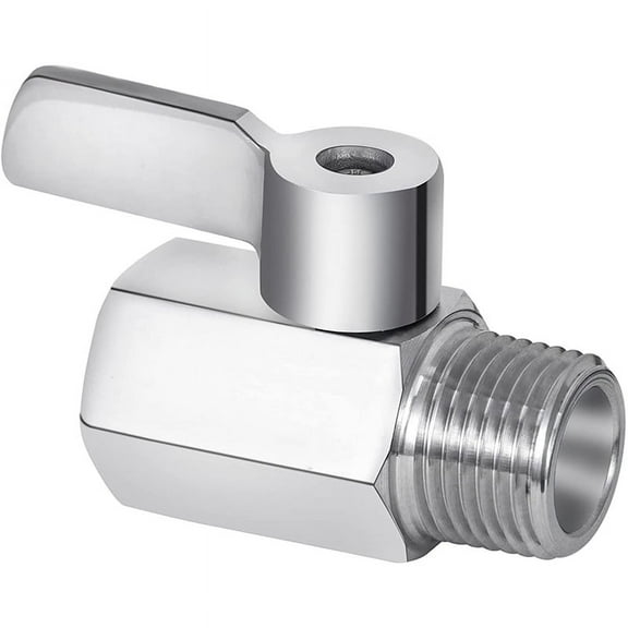 Shower Shut Valve, 304 Stainless Steel Mini Ball Valve NPT Thread(1/2Inch Male x 1/2Inch Female),1 Pack