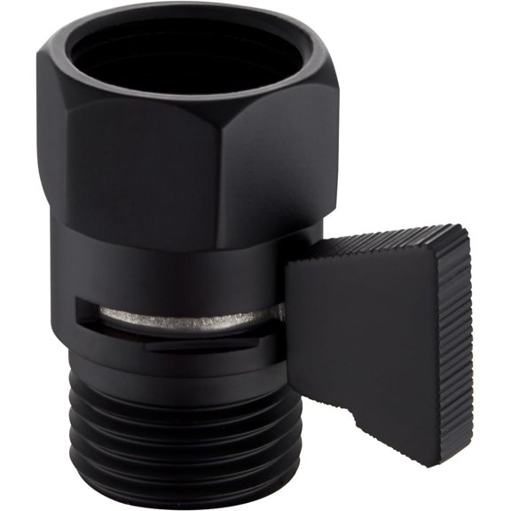 Shower  Shut Off Valve, Brass Water Flow Restrictor, Matte Black