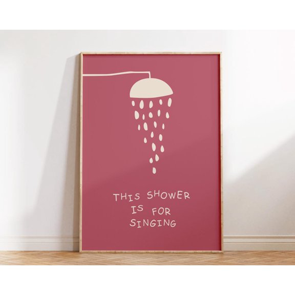 Shower Singing Shower Singing Minimalist Wall Decor Unframed Paper Print