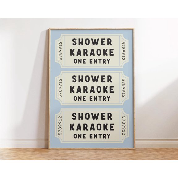 Shower Singing Ticket Shower Singing Classic Portrait Decor Unframed Paper Print
