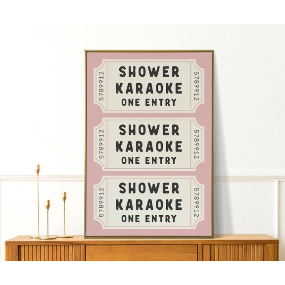 Shower Singing Ticket Shower Singing Minimalist Wall Decor Unframed Paper Print